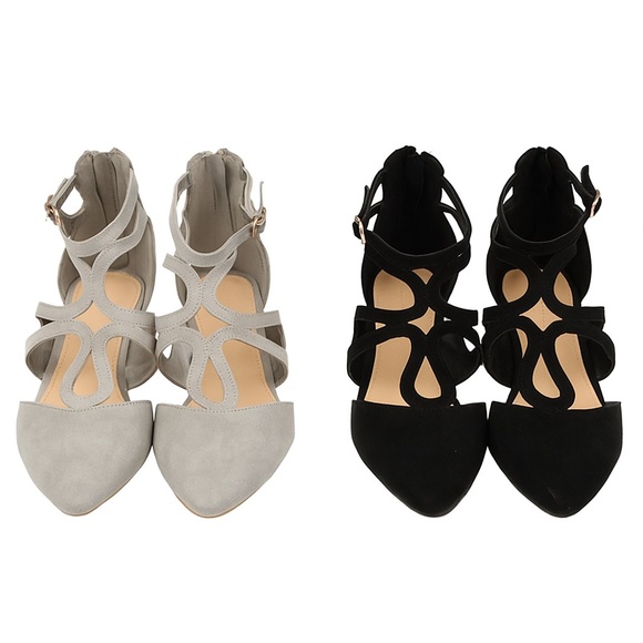 LC Lauren Conrad Flats Set of 2 – Black & Gray with Filigree Design - Picture 1 of 8